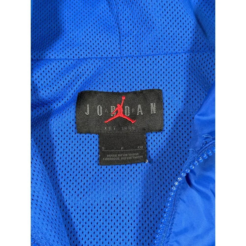 Nike Air Jordan Flight Club Half Zip Windbreaker Jacket Blue Black Mens Small S